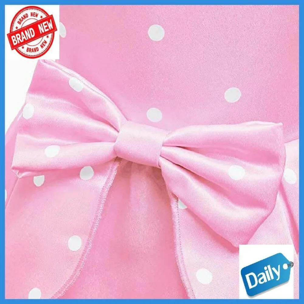 Baby Girl Princess Costume Dress Set with Headband Polka Dot